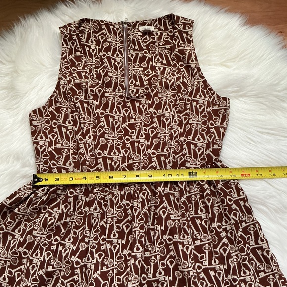 Fossil Sleeveless Key Pattern Scoop Neck Mini Dress Size Medium - Picture 4 of 9